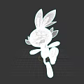Cute Orange And White Cartoon Rabbit In Cheerful Jumping Pose With Fluffy Ears