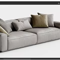Light Beige Sectional Sofa With Multiple Soft Cushions And Modern Design 3d model