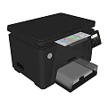 HP Multifunction Black Printer With Control Panel And Paper Tray Design