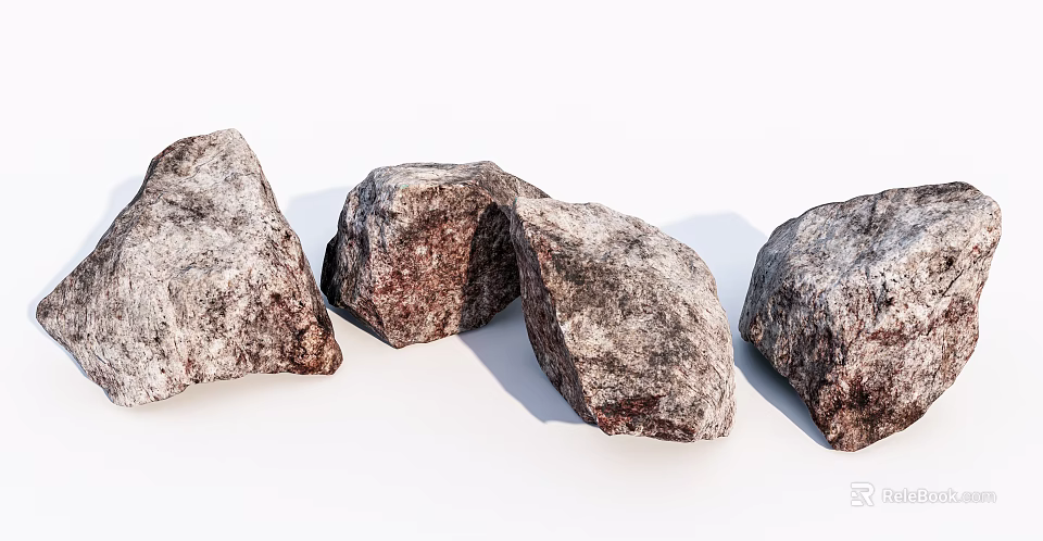 Natural Stone and Wood Decorative Materials for Interior Design Projects 3d model