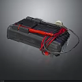 Portable Emergency Battery With Red And Black Cables And White Connector