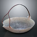 Vintage Metal Commercial Equipment Basin With Rustic Handle For Industrial Use