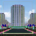 Modern Highrise Residential Building With Green Surroundings