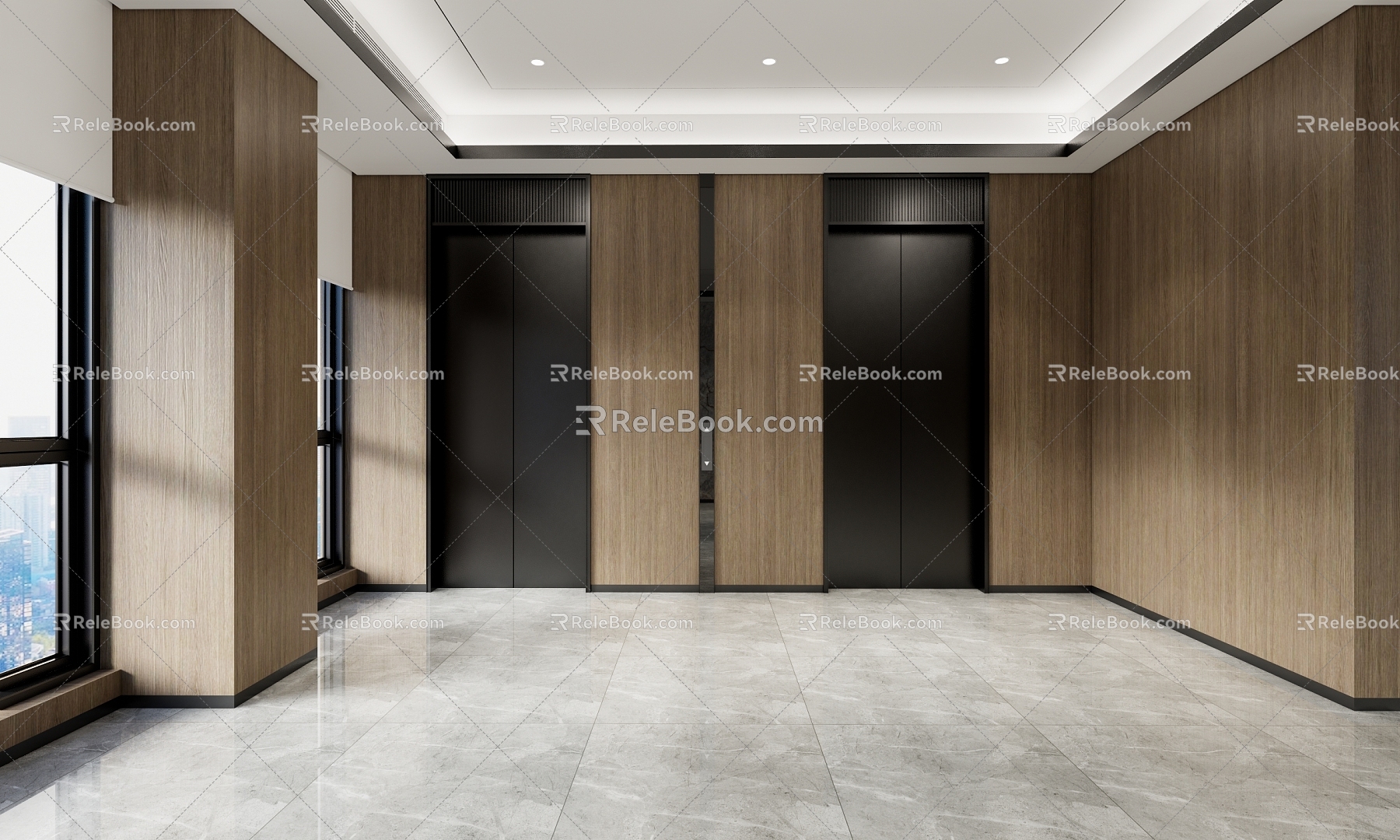 Elevator Hall Minimalist Elevator Hall Office Elevator Hall 3d model