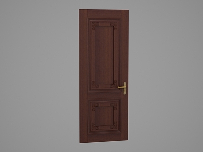 Chinese style door solid wood door interior door 3d model