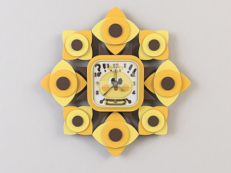 Modern cartoon children's wall clock 3d model