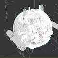 Smart Spherical Machine With Mechanical Arms And Cameras 3d model