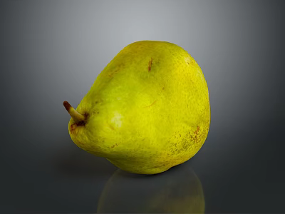 Yellow Ripe Fresh Juicy Pear on Dark Background with Shiny Surface 3d model