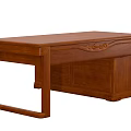 Classic Solid Wood Desk With Carved Details And Single Drawer Design