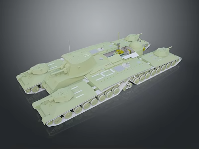 3D Green Military Tank Model With Turret Cannon Tracks And Detailed Exterior Design 3d model
