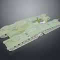 3D Green Military Tank Model With Turret Cannon Tracks And Detailed Exterior Design