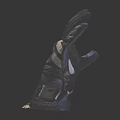 Black Leather Gloves with White Stripes and Brand Logo for Stylish Riding Wear