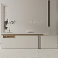 Modern Minimalist Reception Desk With Walkersfel Sign Green Plants And Uncommon White Design