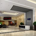 Company Front Desk 3d model