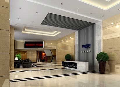 Company Front Desk 3d model