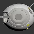 Smart Machine With Spherical Design Two Antennas Transparent Top Mechanical Arms And Green Glow