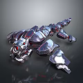 Mechanical Scorpion 3D Model With Silver Body Red Accents And Metallic Texture