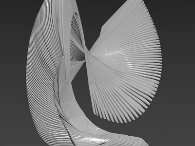 Abstract Modern Decorative Ornament Set Featuring Flowing Curved Lines And Minimalist Art Design 3d model
