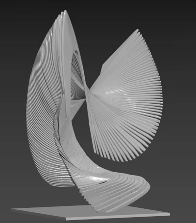 Modern Ornaments Fan-shaped Ornaments 3d model