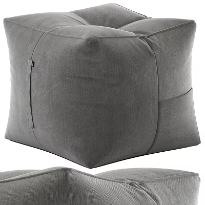Gray Fabric Sofa Stool with Modern Minimalist Design and Comfortable Seating 3d model