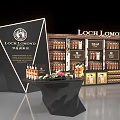 Loch Lomond Group Whisky Display Shelves With Organized Bottles And Brick Wall Background