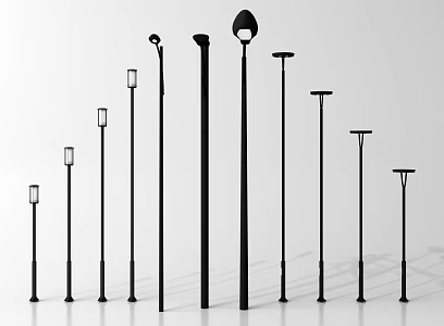 Modern street lamp combination landscape lamp outdoor lamp 3d model