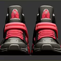 High Top Gray And Pink Sneakers With Pink Laces And Logo