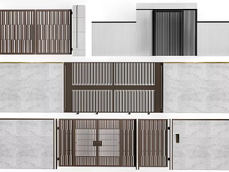 Modern patio door courtyard door villa door 3d model