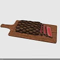 Juicy Grilled Steak Sliced on Wooden Cutting Board with Pink Interior