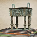 Ancient Style Bronze Garden Ornament With Intricate Patterns Decorative Legs And Ears