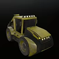 Yellow Heavy Duty Construction Vehicle With Front Loader Bucket And Large Tires