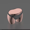3D Rendered Smooth Buttock Model Wearing Black Underwear On Gray Background