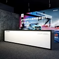 Modern HUAWEI Car Exhibition Hall Design With Reception Desk And Background Screen