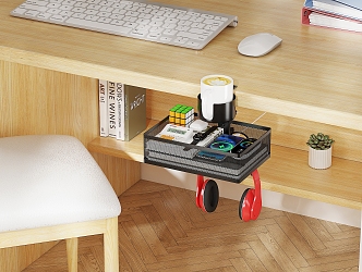 Office supplies props under the table rotating storage rack 3d model