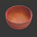 Hand Carved Sculptural Bowl With Vibrant Orange Rustic Texture And Smooth Glossy Surface
