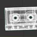 Vintage Black Cassette Tape with Colorful Stripes for Musical Instruments and Art Supplies