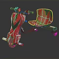 Red Spider Web Pattern Kids Tricycle With Black Handlebars And Blue Accents