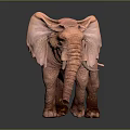 Realistic Pink Elephant Sculpture With Detailed Features On Dark Background