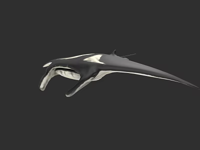 Graceful Manta Ray With Black And White Body Swimming In Ocean Water 3d model