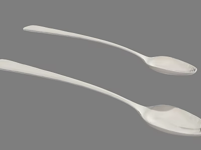 White Stainless Steel Spoons for Daily Kitchen Dining and Household Use 3d model