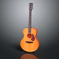 Natural Wooden Acoustic Guitar With Classic Design And Glossy Musical Instrument Finish