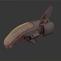 Futuristic Aerospace Spacecraft Design With Streamlined Metallic Structure And Tail Wings