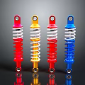 Colorful Hardware Tools Shock Absorbers Featuring Spring Design And Red Yellow Blue Hues 3d model