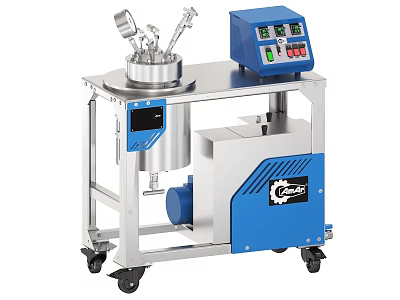 Industrial Equipment With Stainless Steel Frame Mobile Mixing Tank And Control Panel 3d model