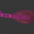 Traditional Wooden Lute Musical Instrument With Decorative Headstock Classic Design And Metal Strings