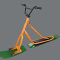 Orange Frame Fitness Machine With Green Pedals And Black Handle For Training