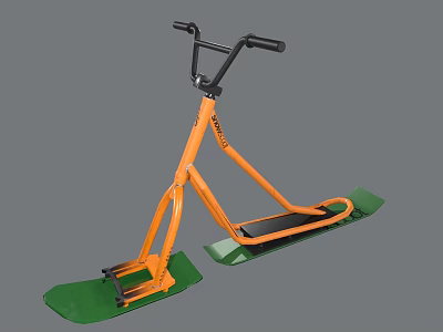 Orange Frame Fitness Machine With Green Pedals And Black Handle For Training 3d model