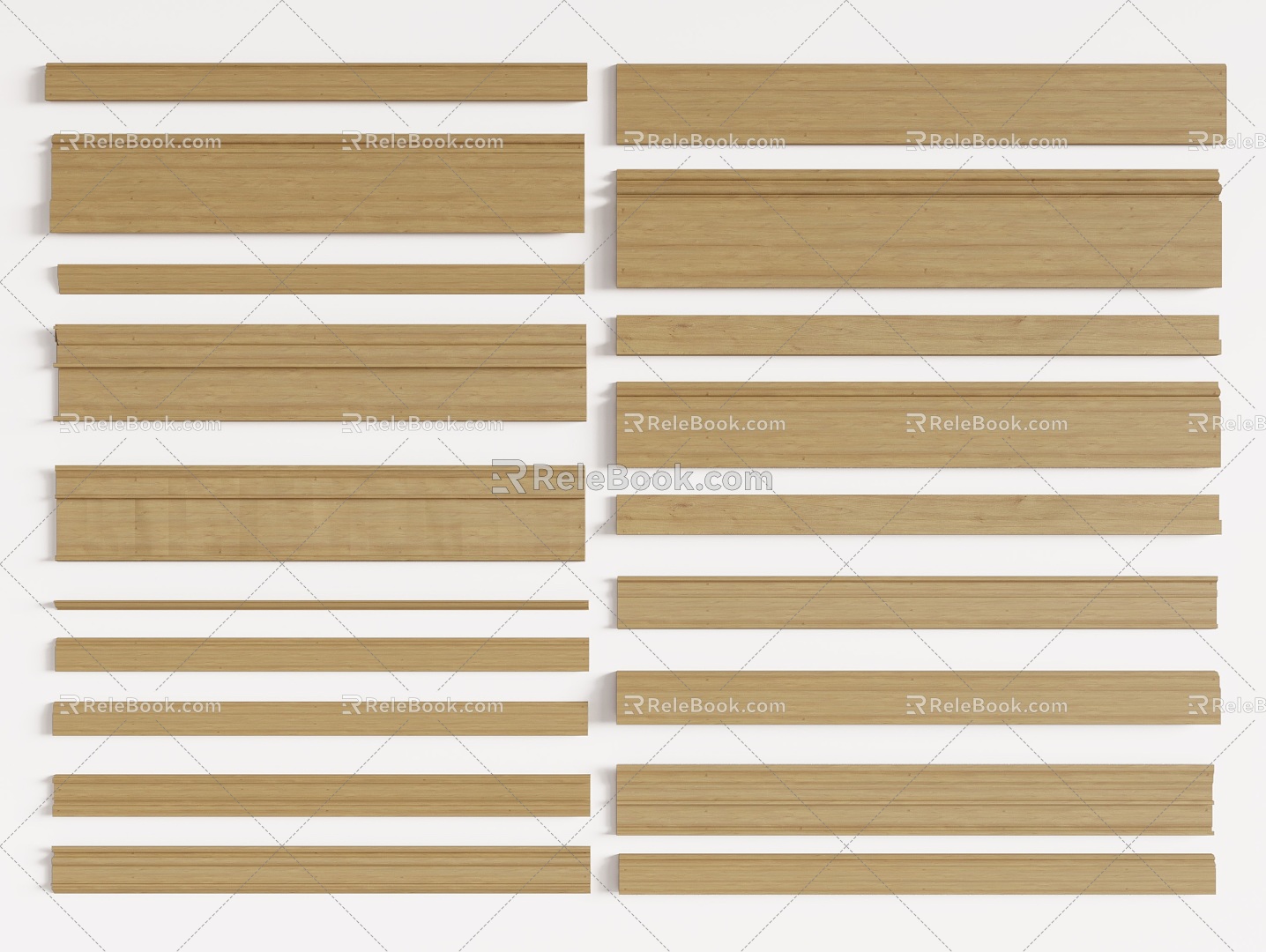 Skirting Board Wood Mold Decorative Components model