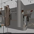 Modern Clothing Store Interior With Mannequins Clothes On Racks Plants Bright Lighting And White Flooring