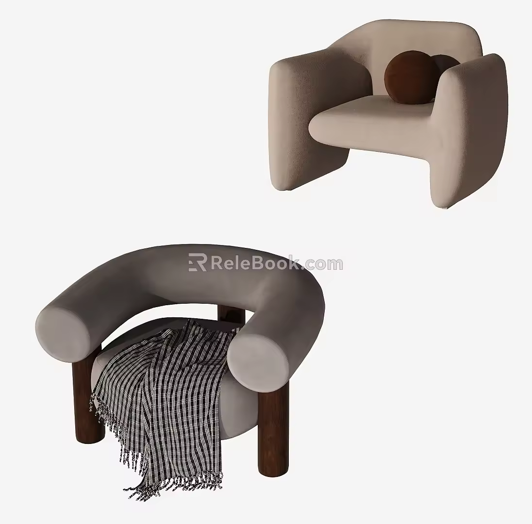 Modern Furniture Single Sofa Lazy Sofa Casual Sofa 3d model